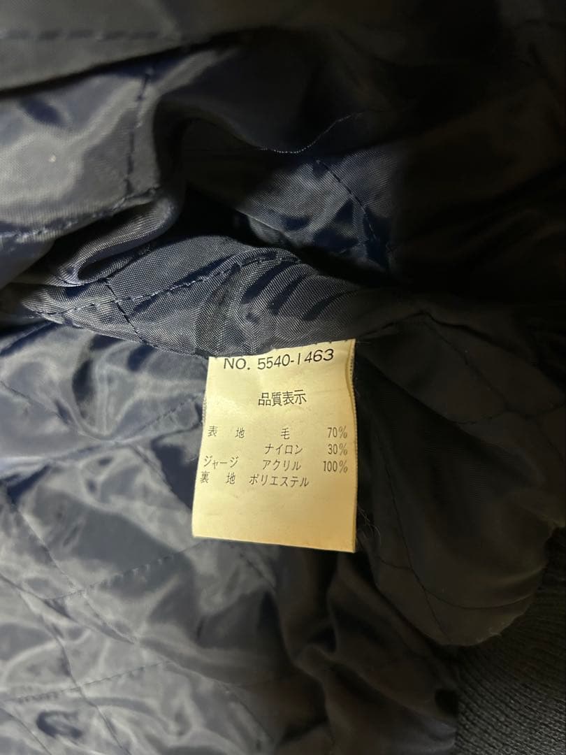 貴重CONVERSE ALL STAR 袖レザー牛革 スタジャン ネイビー M