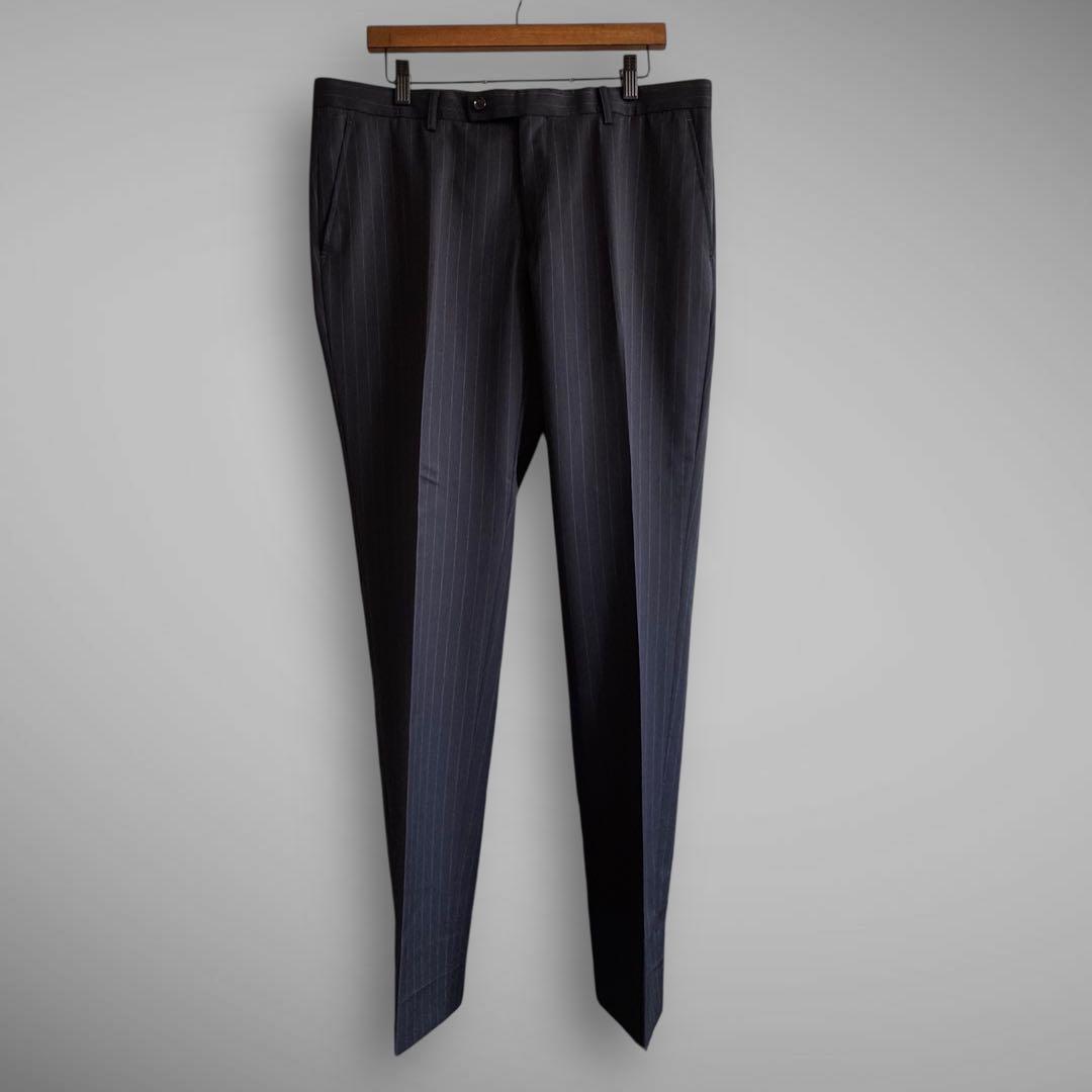 TAKAQ SUPER140’s 3Pスーツ AB7 ネイビー ストライプ