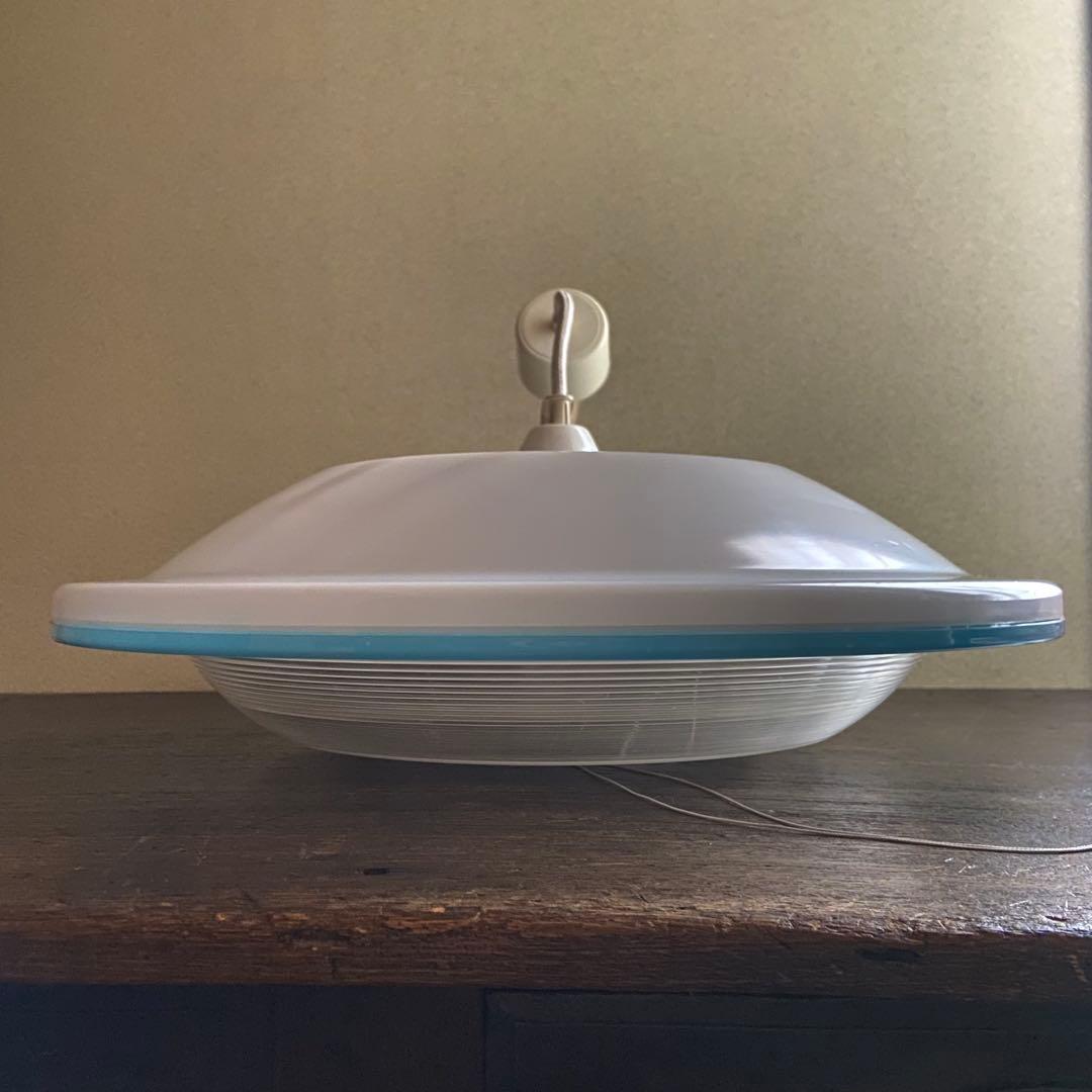 スペースエイジ　ペンダントライト　昭和レトロ　ブルー