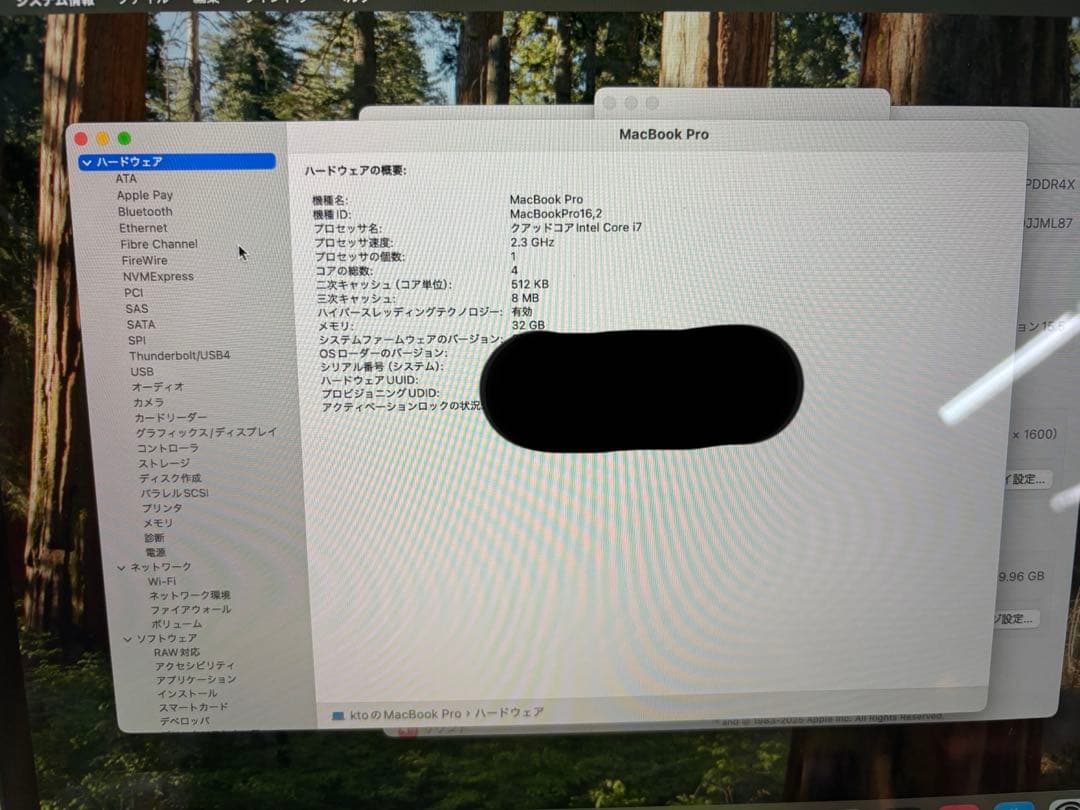 Macbook Pro 2020 13インチ Core-i7 32GB/512G