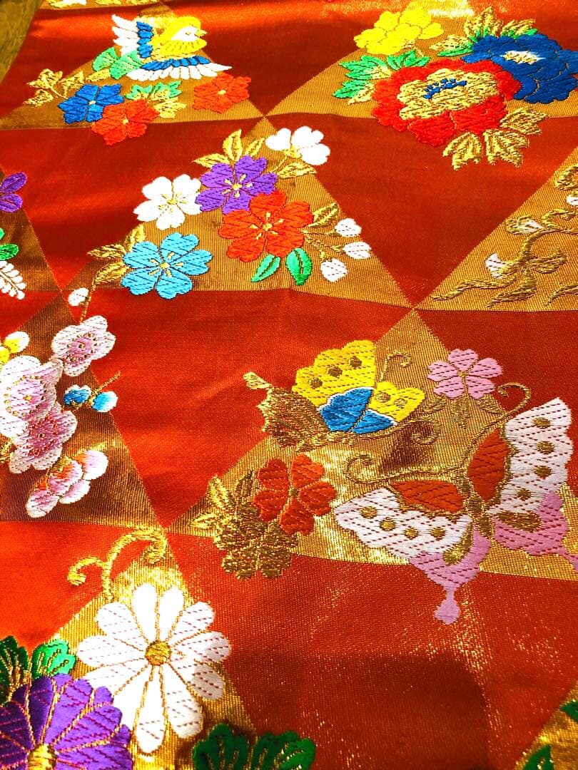 豪華7歳完全フルセット⭐︎未使用しつけ糸付き人気赤地暈し手毬花金彩煌びやか逸品