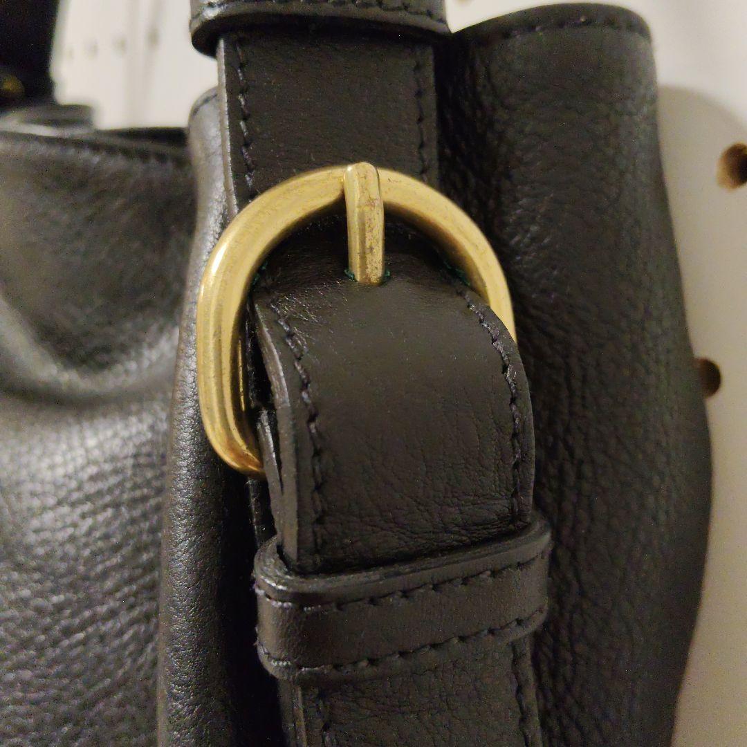 週末お値下げ★イルビゾンテ　黒のレザーショルダーバッグ