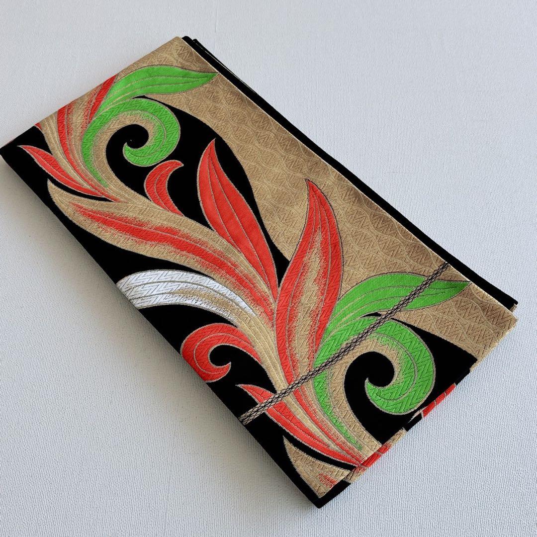 フルセット　七五三　7歳女の子　総しぼり　豪華刺繍　花　鼓　黒袋帯　葉　7067