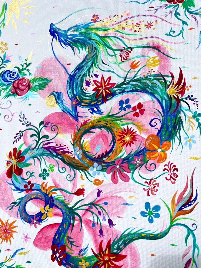 幻の花龍 ③ アクリル画 開運絵画 龍神 龍ノツカイ