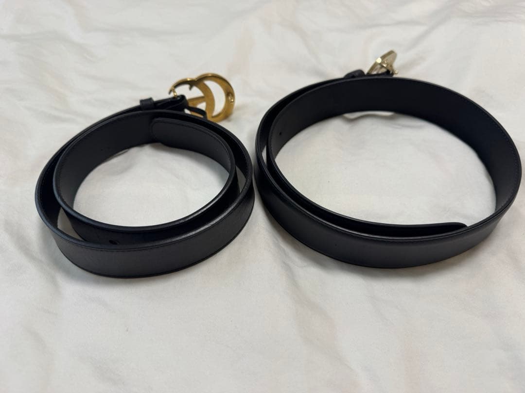 GUCCI ブラックレザー ベルト 2本セット