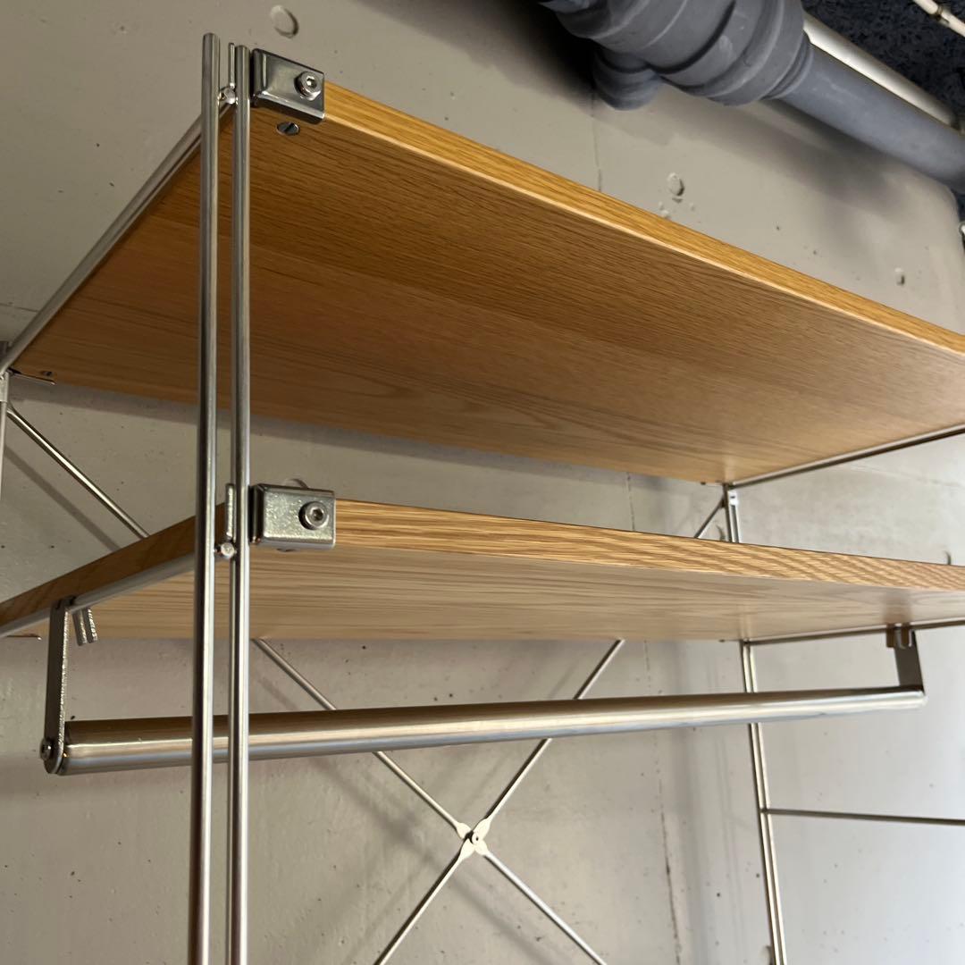 美品★無印 ステンレスユニットシェルフ・オーク材・ワードローブセット