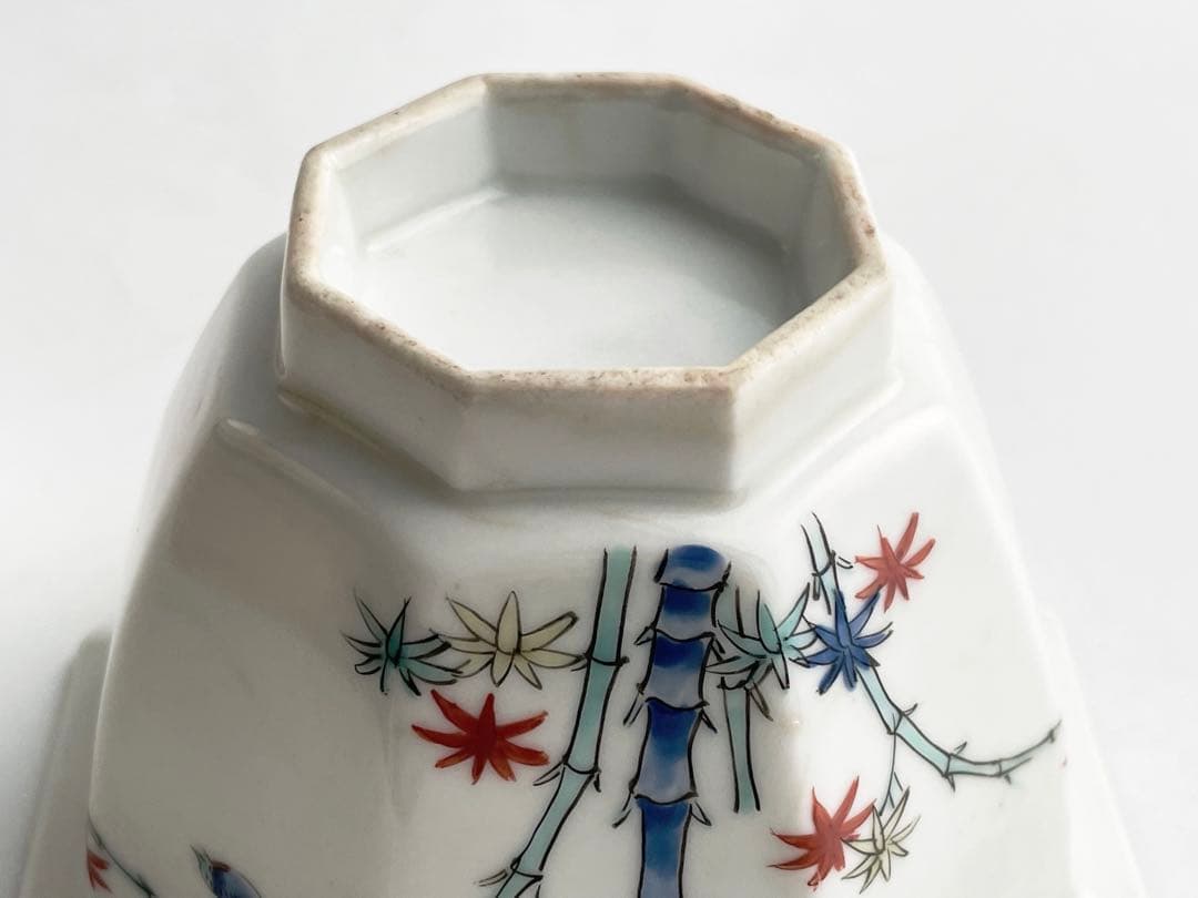 骨董　アンティーク　柿右衛門　竹に雀　八角　小鉢　向付　蕎麦猪口　カップ