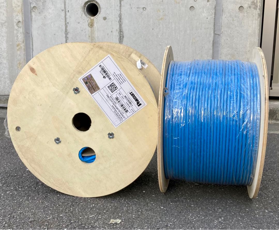 新品 LANケーブル cat6A青2ドラム