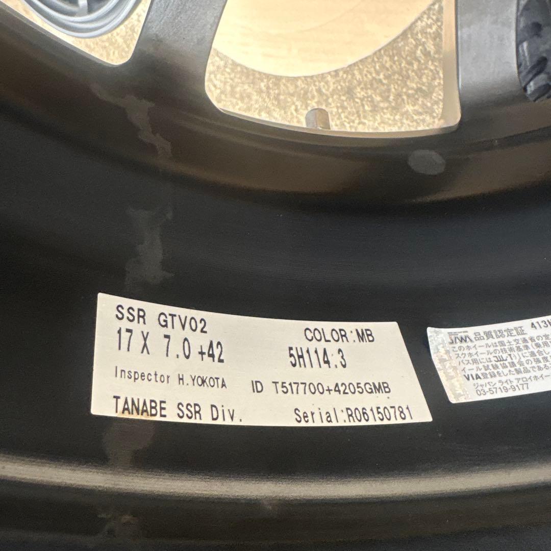 SSR GTV02 7j +42 17インチ