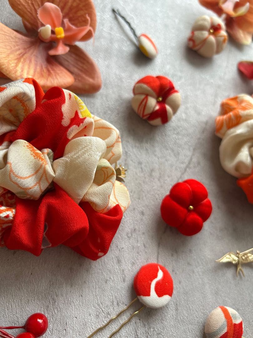 m*@様 七五三　七五三髪飾り　ヘッドドレス　着物髪飾り　リメイク髪飾り　025