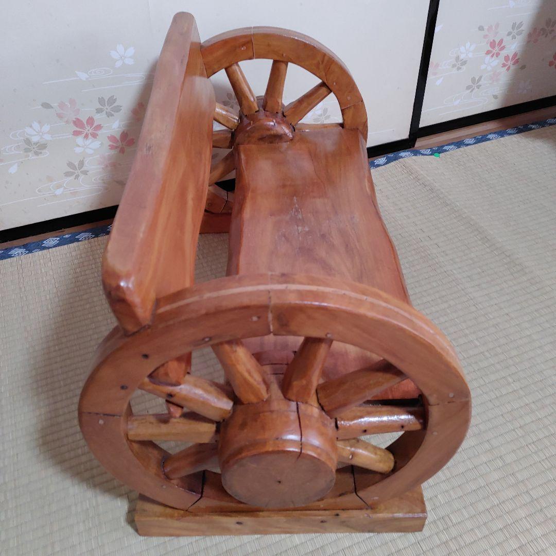 木彫り車輪デザイン ラック 観葉植物用 インテリア用品等多種多様装飾台座