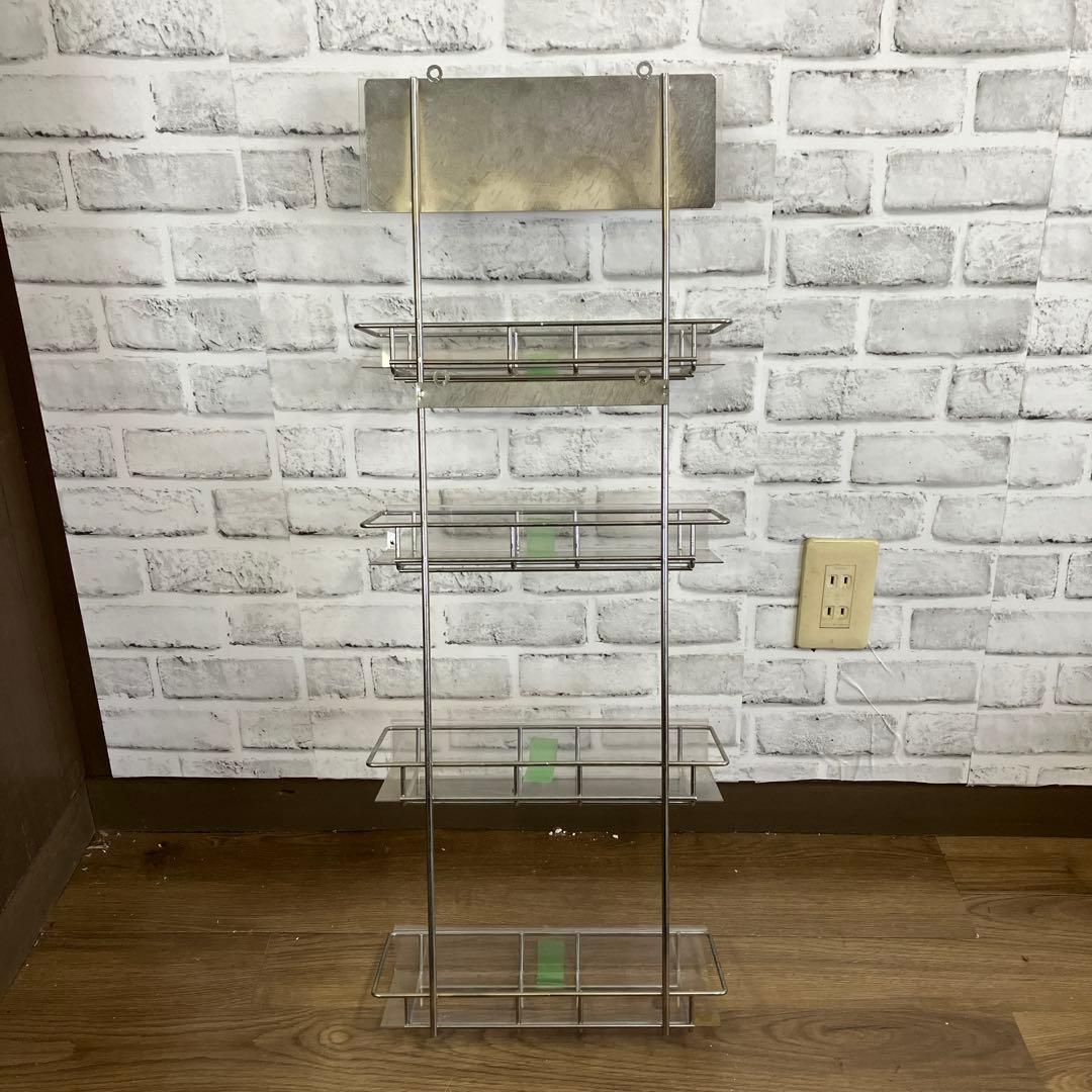 A-3 ステンレス製 スパイスラック 4段 壁掛け キッチン収納 小物収納