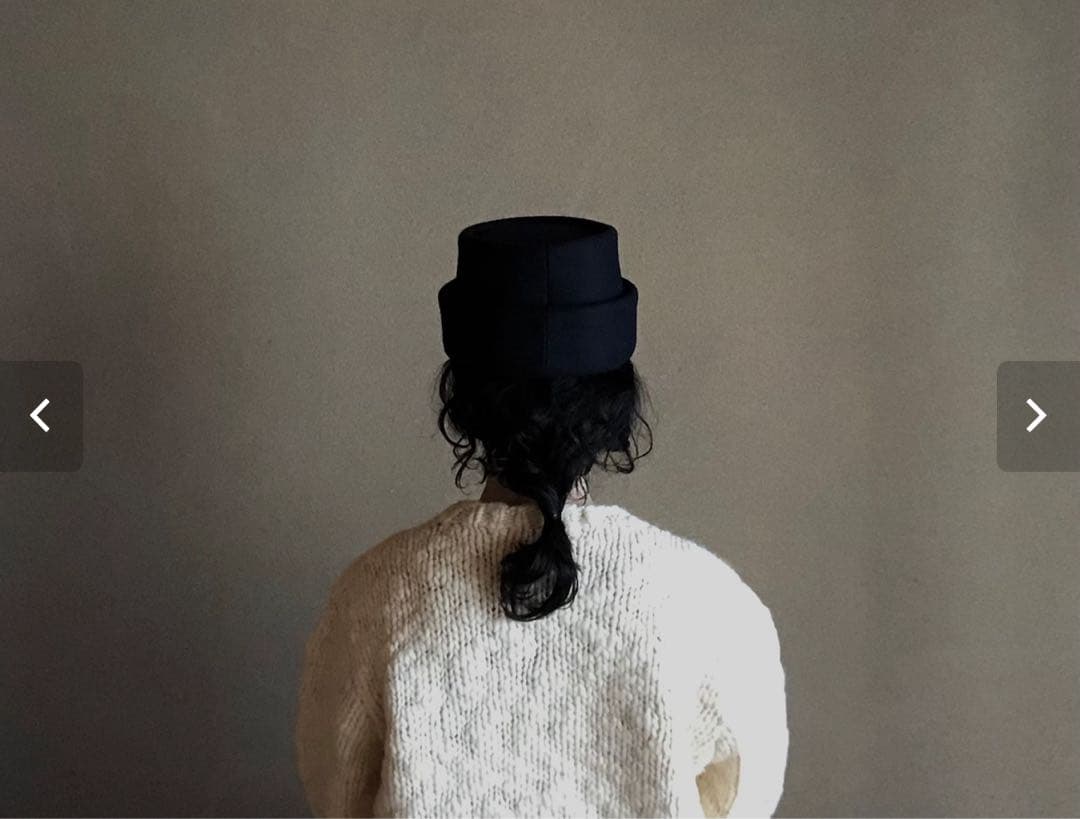 mite えん帽子 メルトン生地 ブラック