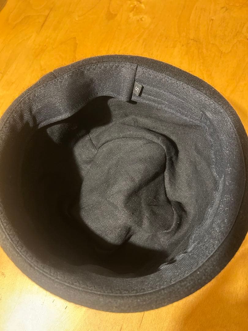mite えん帽子 メルトン生地 ブラック