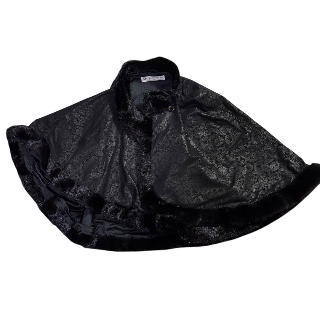 裾回り312cm✨ CHARLES JOURDAN レザー ミンク ケープ 38