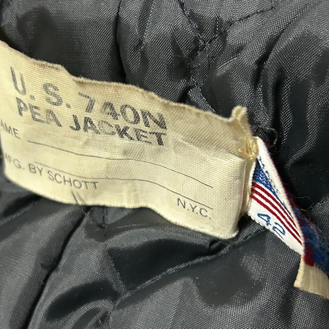\" 42 \" SCHOTT Pコート 740N USA製 PEA JACKET