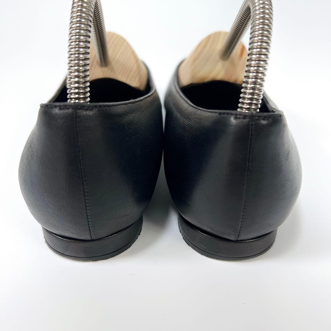 《美品》マノロブラニク レザーパンプス フラットシューズ ブラック 36 箱付き