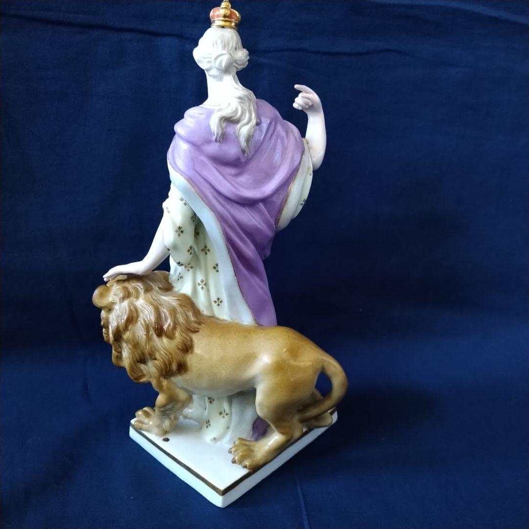 ✤1924年以前マイセン(Meissen)フィギュリン✤『女王とライオン』✤
