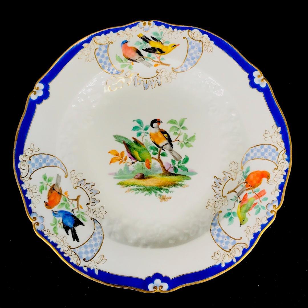 Meissen 古マイセン/※美術館級 1級品 鳥金彩 大皿レリーフ プレート