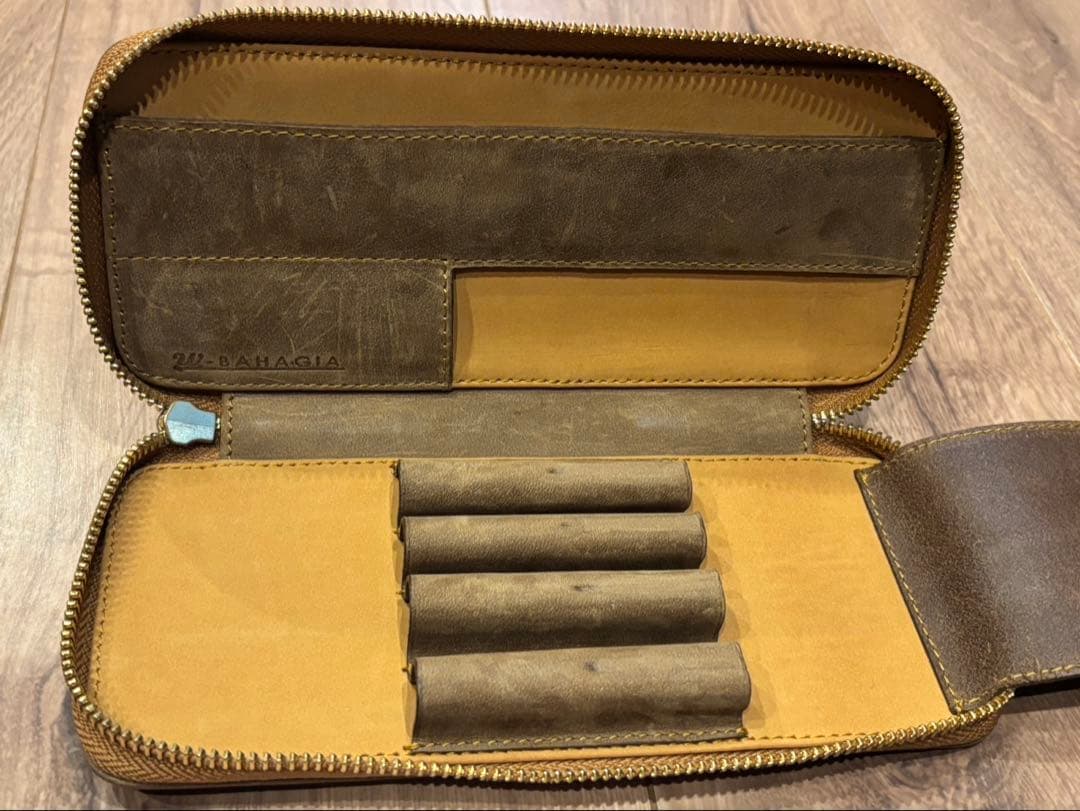 Bahagia&Craft レザー筆箱 ブラウン