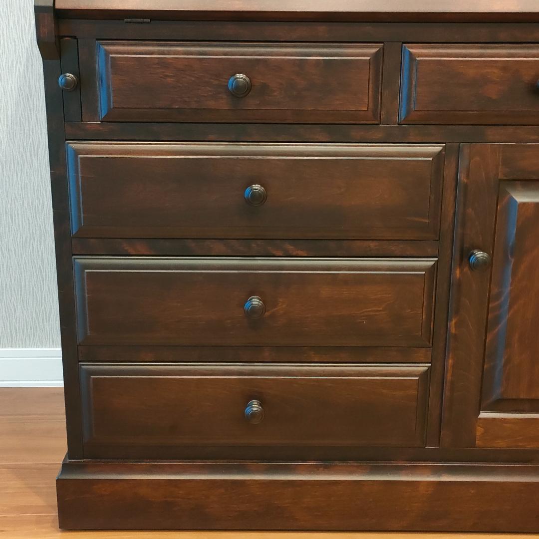 〈美品〉勇峰工芸　ライディングビュロー　デスク　樺材