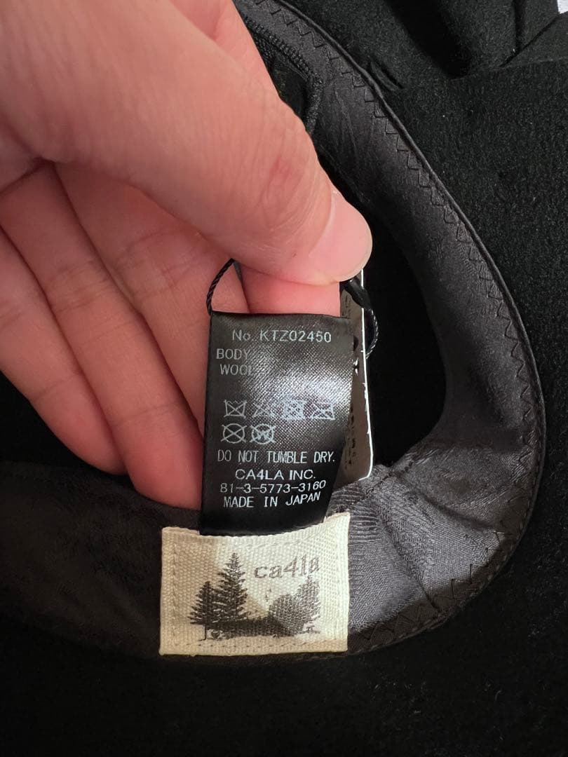 CA4LA リボン付き 黒 ウールハット フェルト 日本製