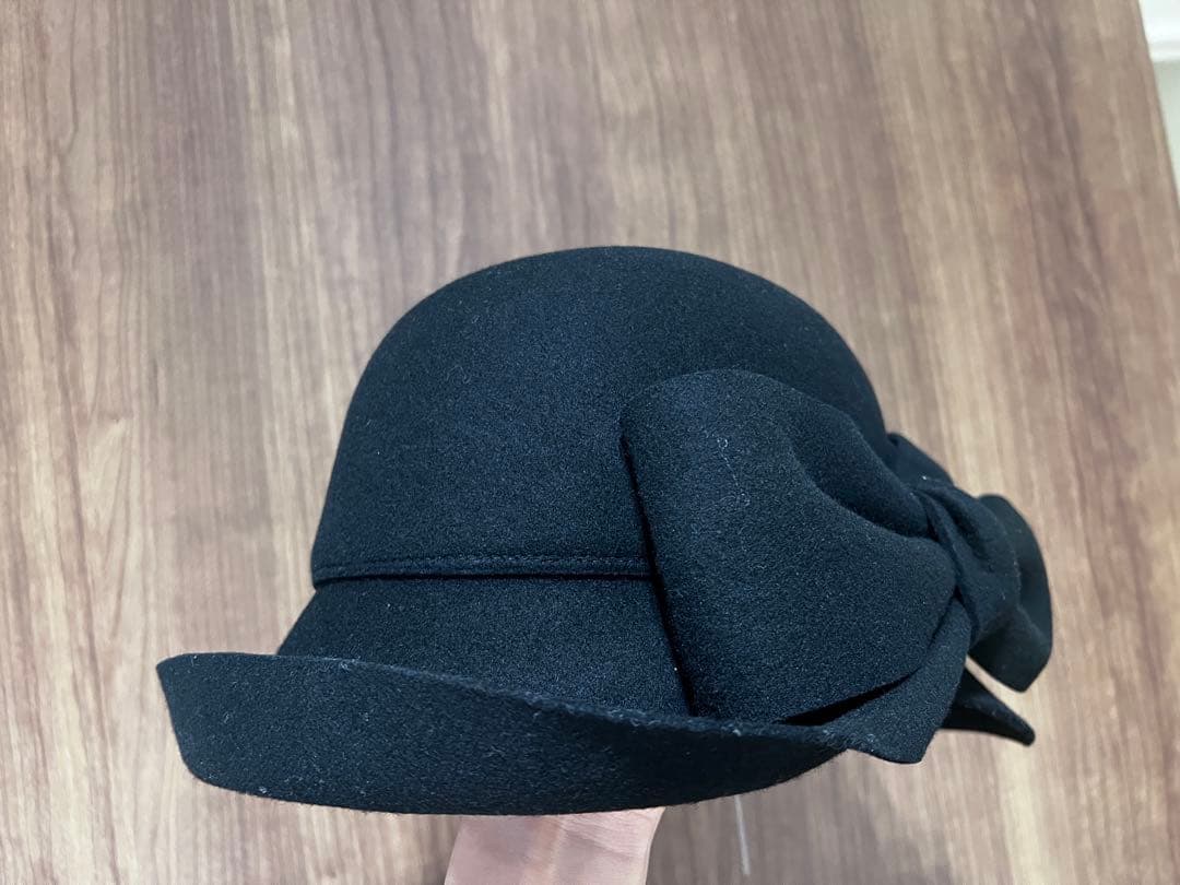 CA4LA リボン付き 黒 ウールハット フェルト 日本製