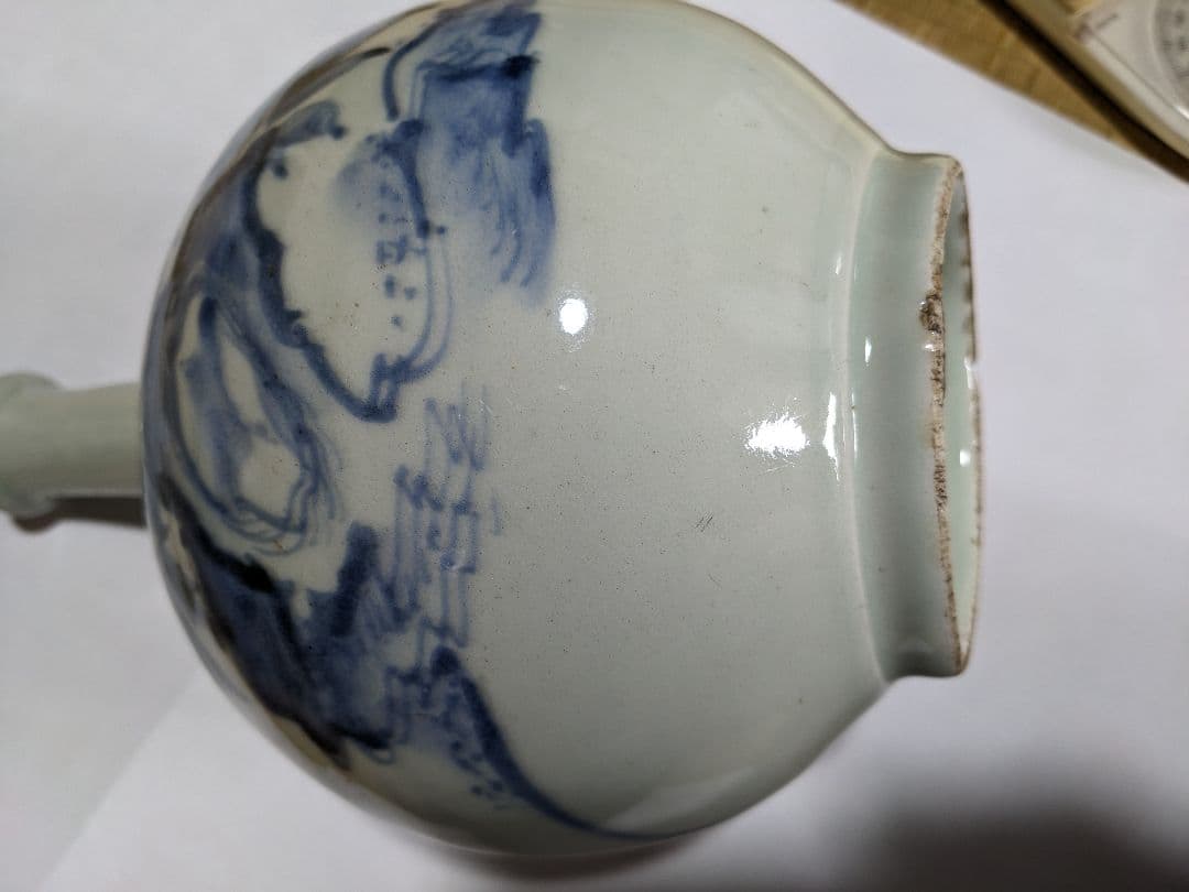 ♦江戸時代中期 古伊万里 染付花鳥文様 徳利 瓶 コレクション骨董品アンティーク