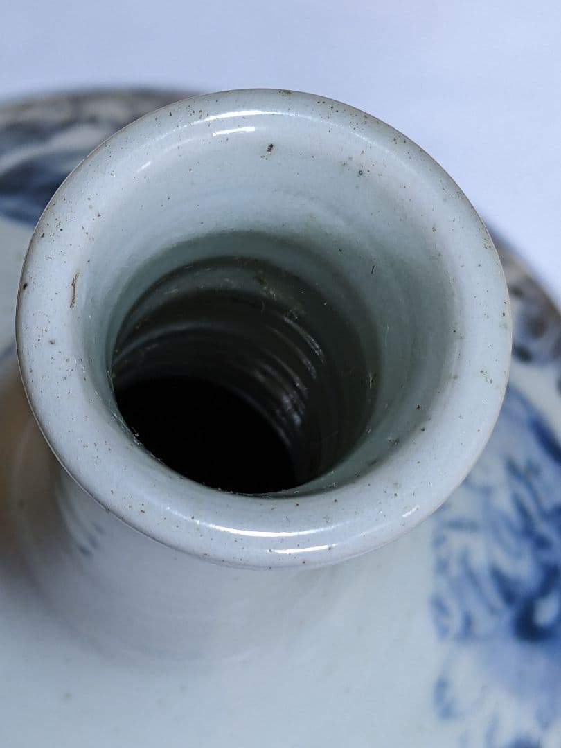 ♦江戸時代中期 古伊万里 染付花鳥文様 徳利 瓶 コレクション骨董品アンティーク