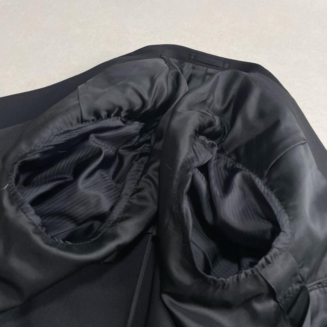 美品 90s セットアップ ブラック×ピンク ダブルスーツ 極上ウール