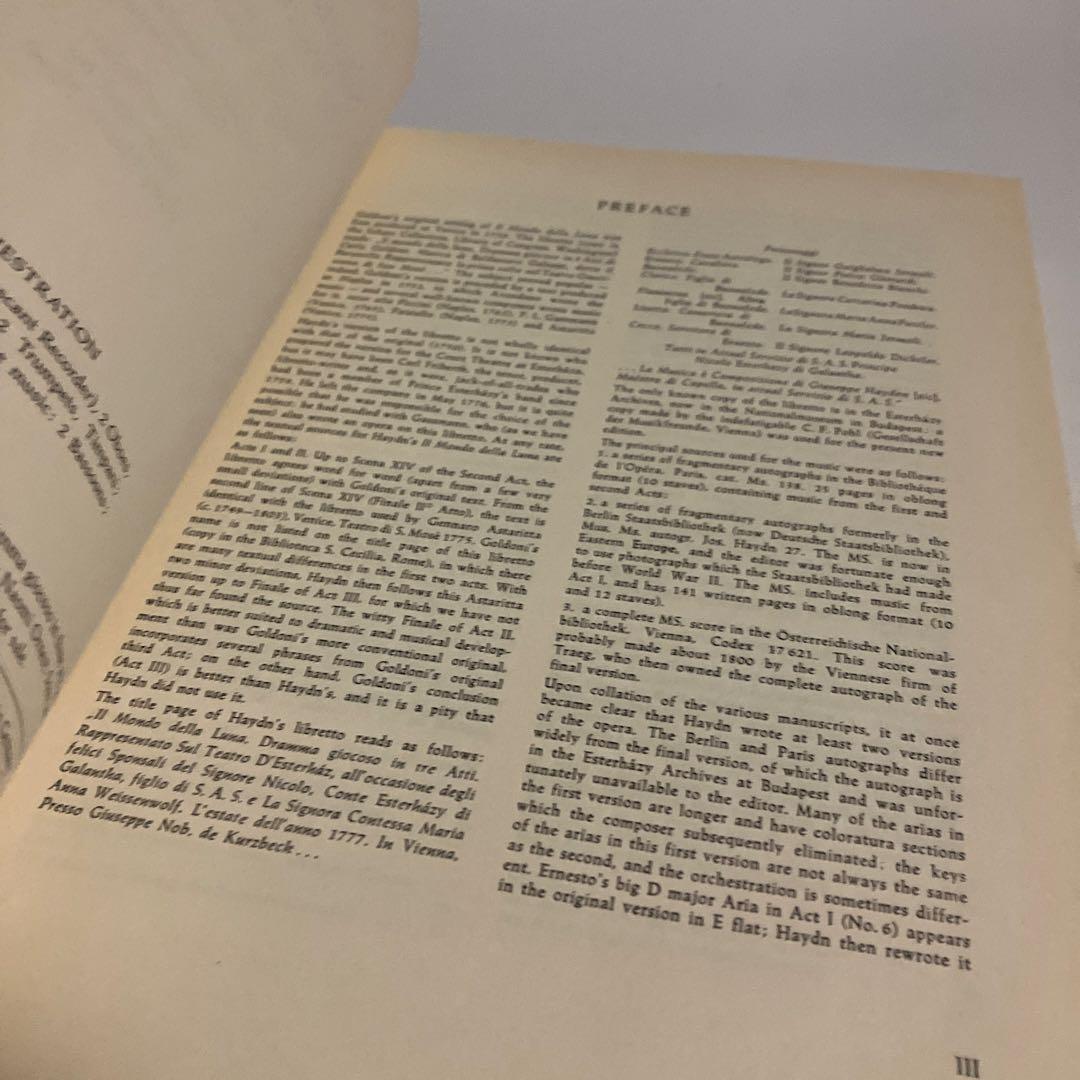楽譜　ハイドン　月の世界　オペラ　428ページ