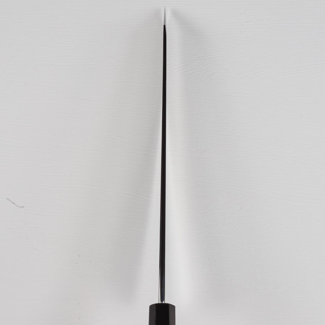 7314 切付包丁 尺一 ウルトラ鏡面仕上げ 刺身包丁 黒檀五本銀巻八角柄