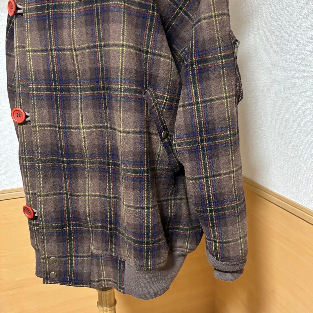 希少swagger スワッガー チェック柄 ファーコート y2k 00s 超レア