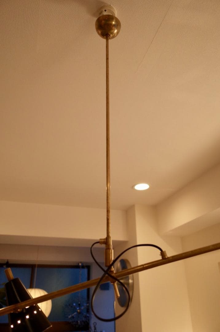 ミッドセンチュリー スティルノボ シャンデリア アンティーク イタリア 真鍮