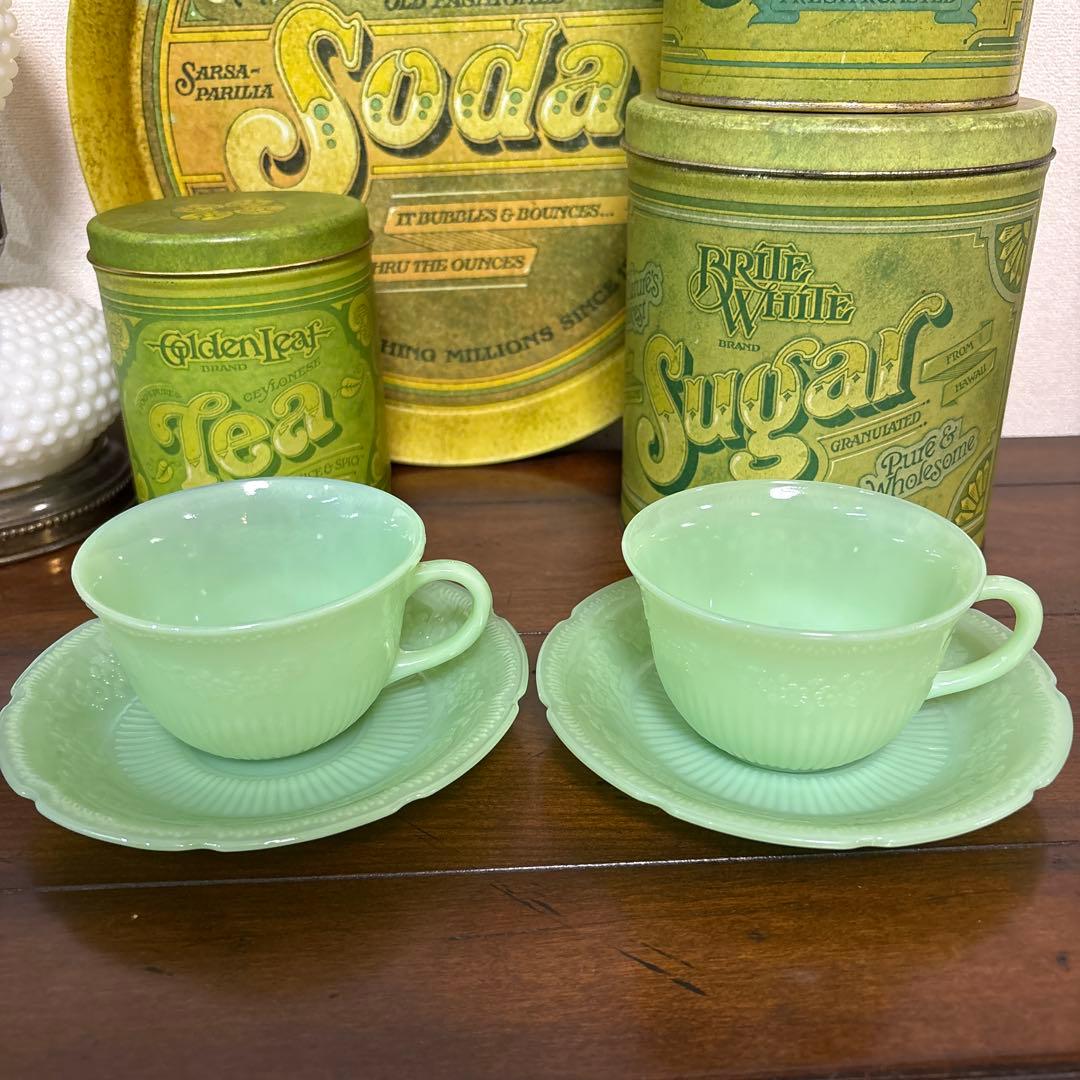 【2脚セット】Fire-King ジェダイ アリス カップ＆ソーサー