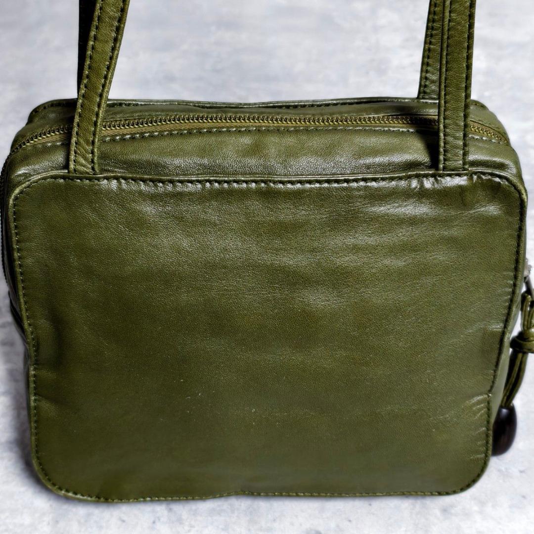 LOEWE ロエベ アナグラム ナッパレザー ショルダーポーチ カーキ