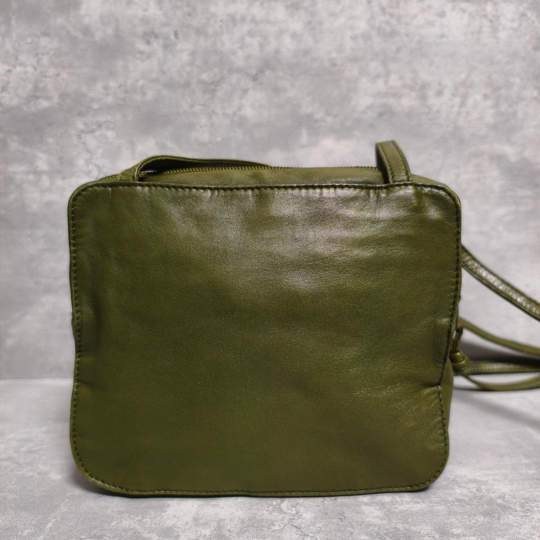 LOEWE ロエベ アナグラム ナッパレザー ショルダーポーチ カーキ