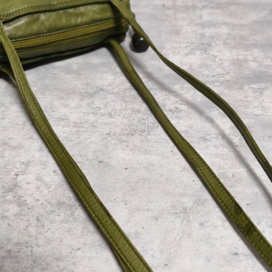 LOEWE ロエベ アナグラム ナッパレザー ショルダーポーチ カーキ