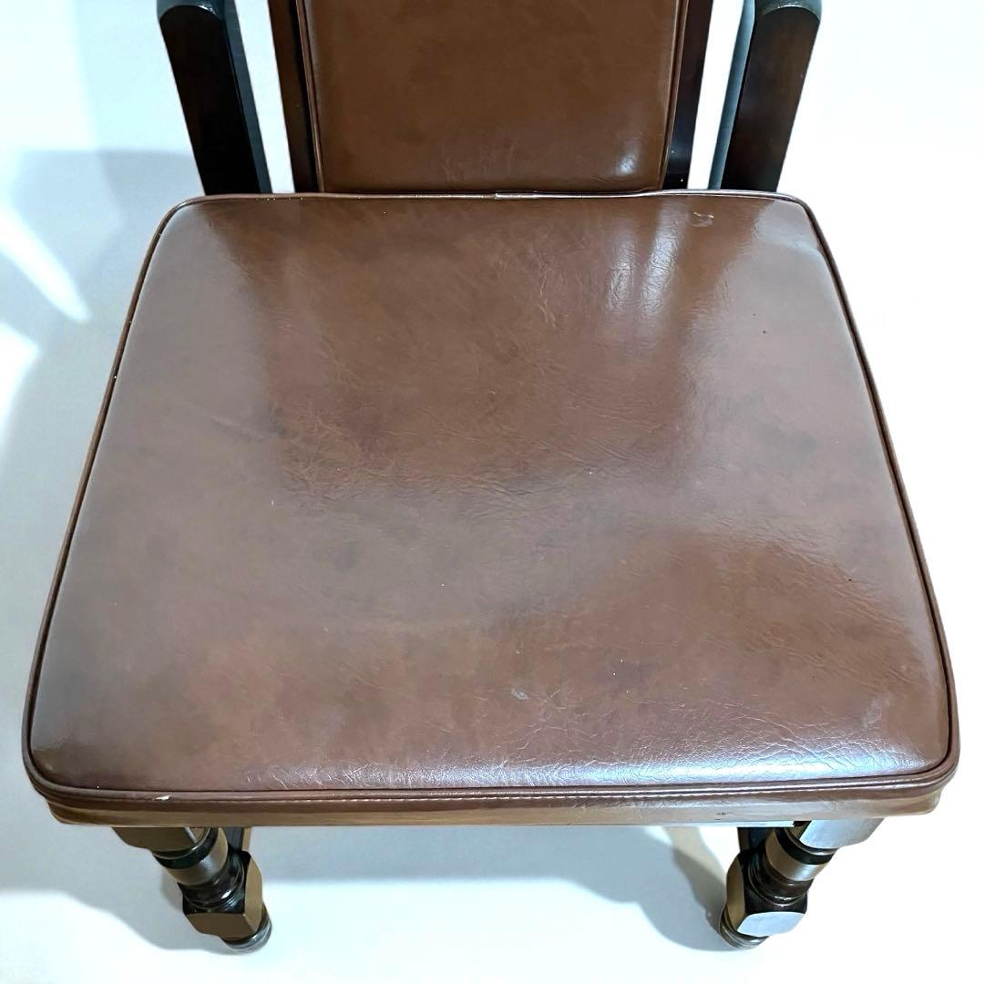 【最終値下げ】アンティーク調 ダイニングチェア ロクロ脚 2脚セット 西洋風　①