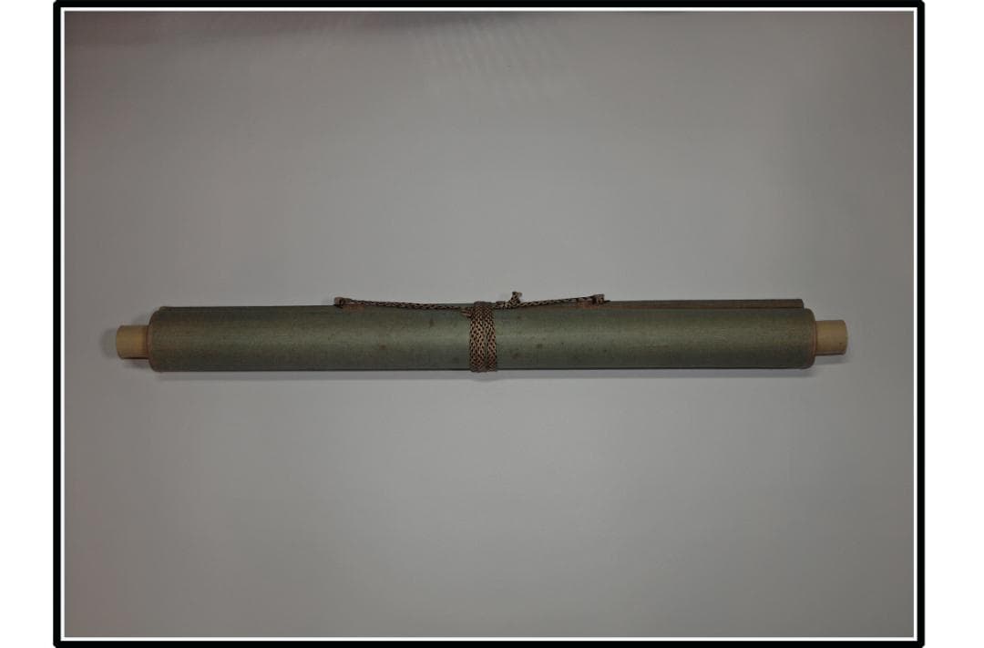 時代の掛軸　山水図肉筆保証　蔵整理不用品処理3　日本 X1042C15-1