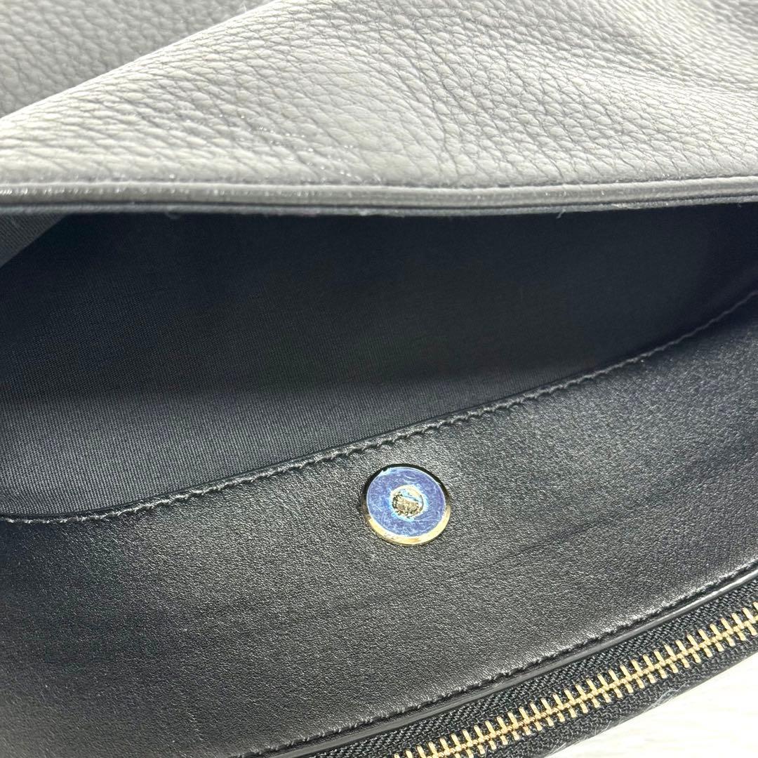 美品✨ ポールスミス 2way クラッチバッグ マルチストライプ シボ革 黒