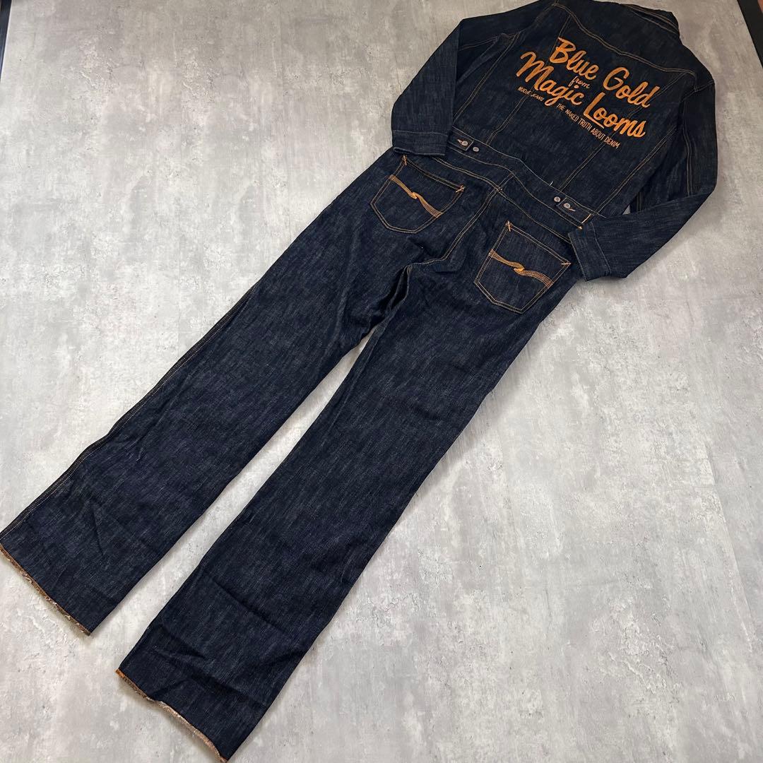 Z122【即完売】【記念品(10周年)】ヌーディージーンズ つなぎ デニム 濃紺