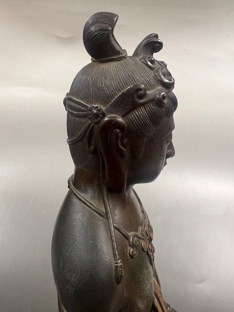 ［美品］銅製聖観音像　共箱￼高村光雲作