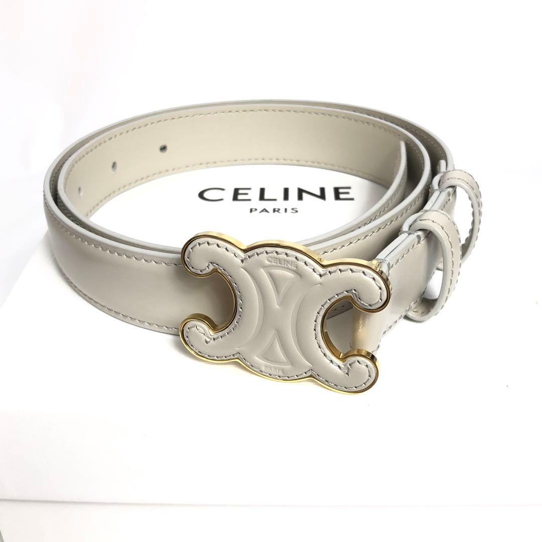 【美品】CELINE セリーヌ レザーベルト トリオンフ ゴールド金具