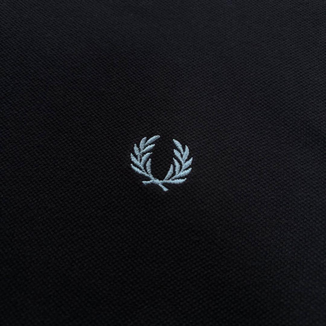 フレッドペリー　長袖ポロシャツ　ワンポイント刺繍ロゴ　XLサイズ　ブラック　古着