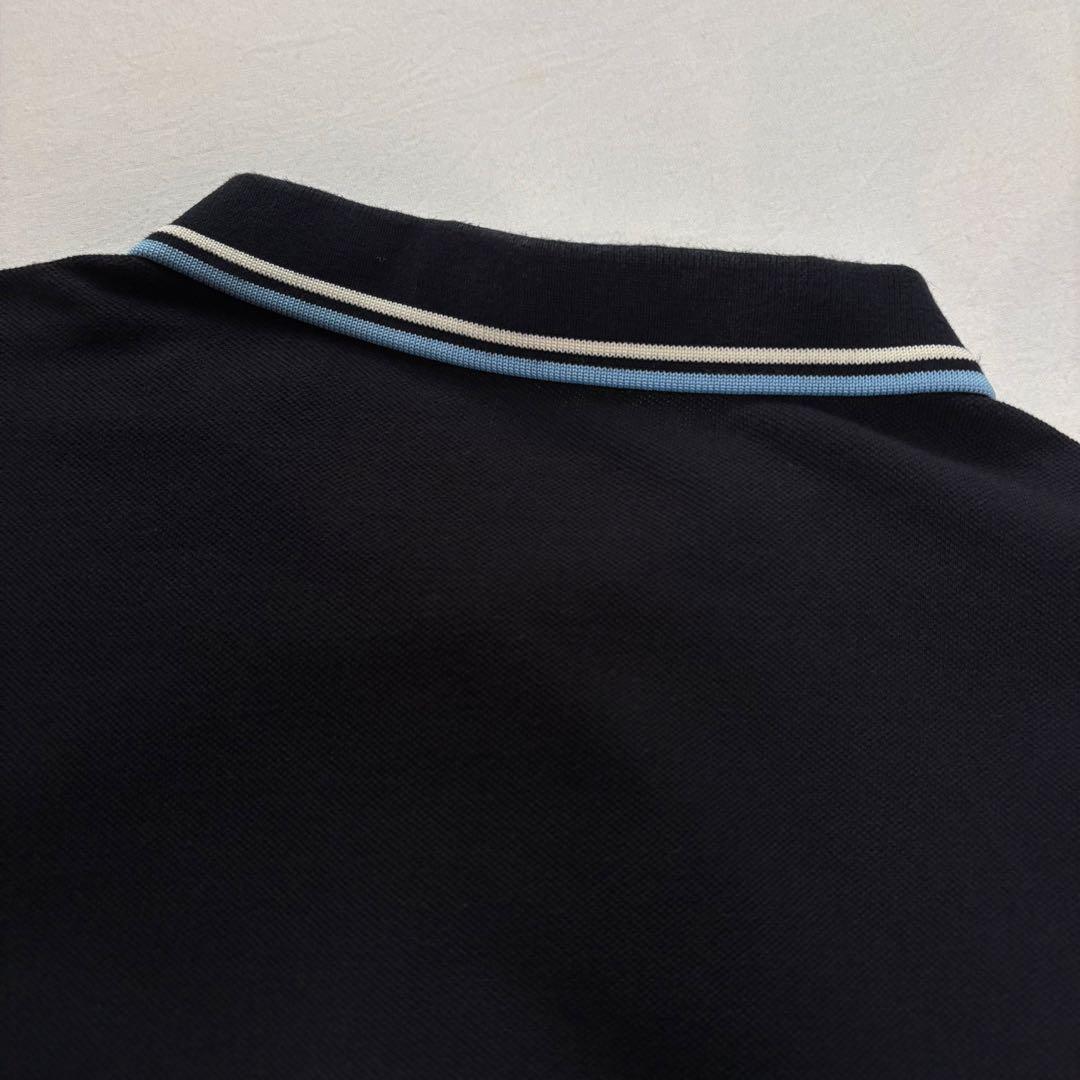 フレッドペリー　長袖ポロシャツ　ワンポイント刺繍ロゴ　XLサイズ　ブラック　古着