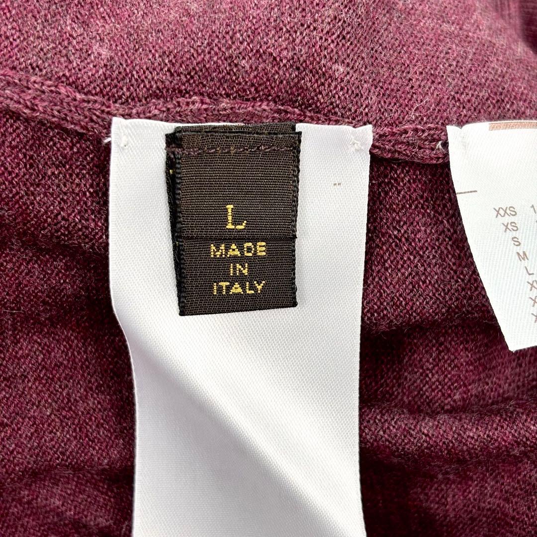 美品✨LOUIS VUITTON ニット カシミヤ混 刺繍ロゴ ボルドー
