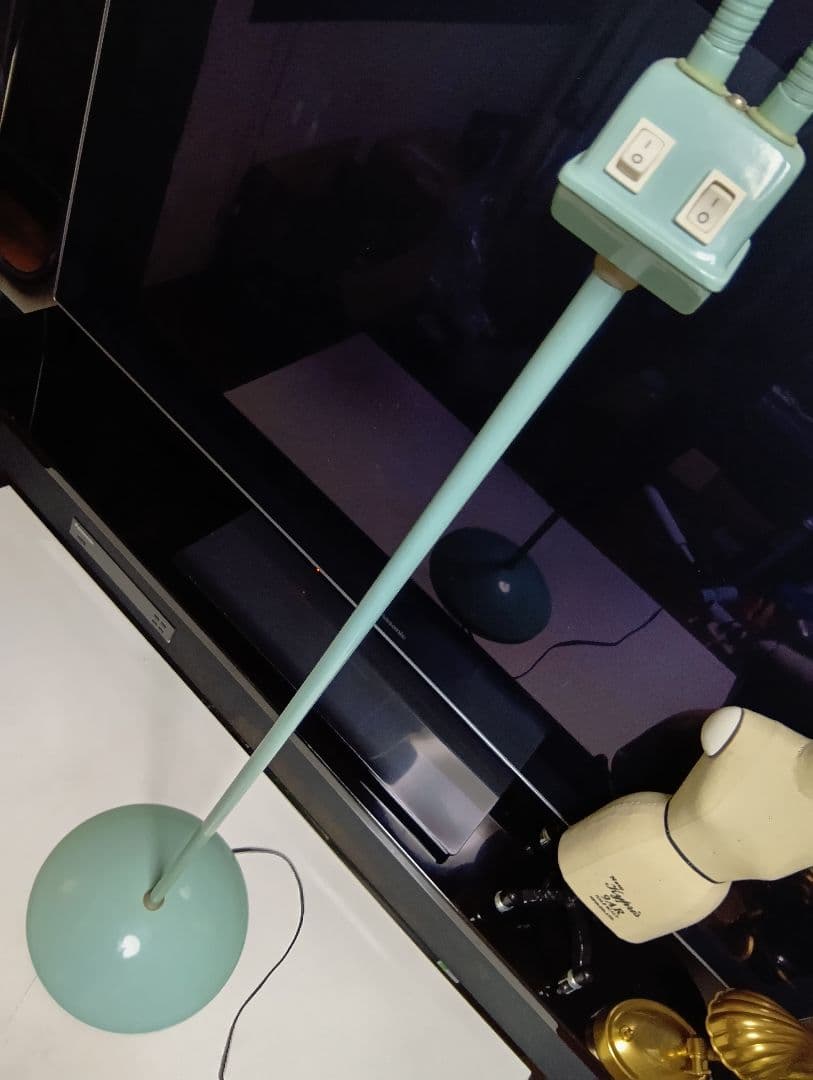 1980's　インダストリアル　ミッドセンチュリーモダン　ツイン　フロアランプ