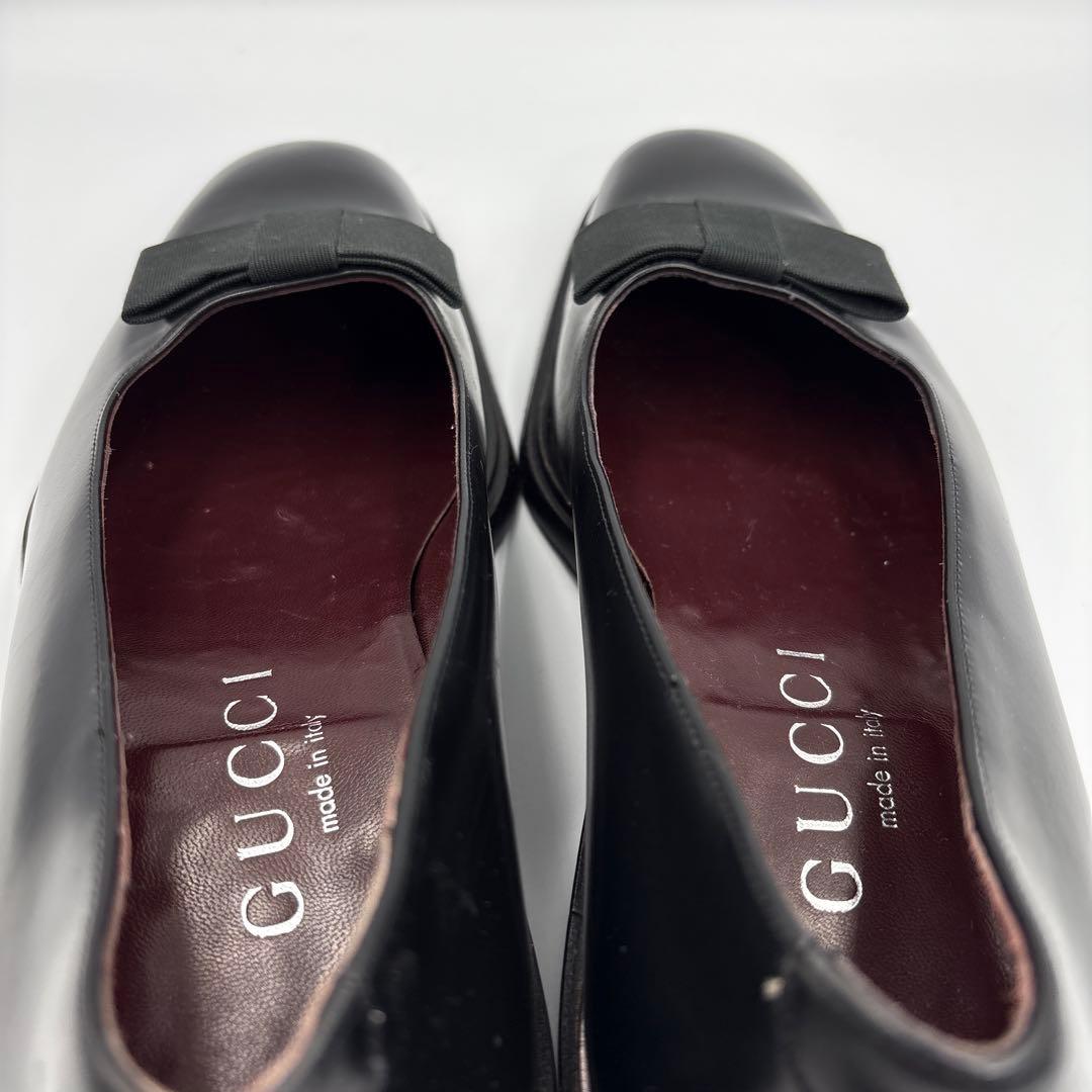 極美品✨GUCCI グッチ リボン ローファー ドレスシューズ 黒 43E