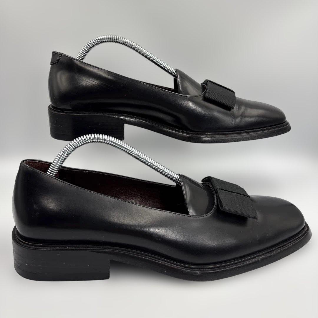 極美品✨GUCCI グッチ リボン ローファー ドレスシューズ 黒 43E